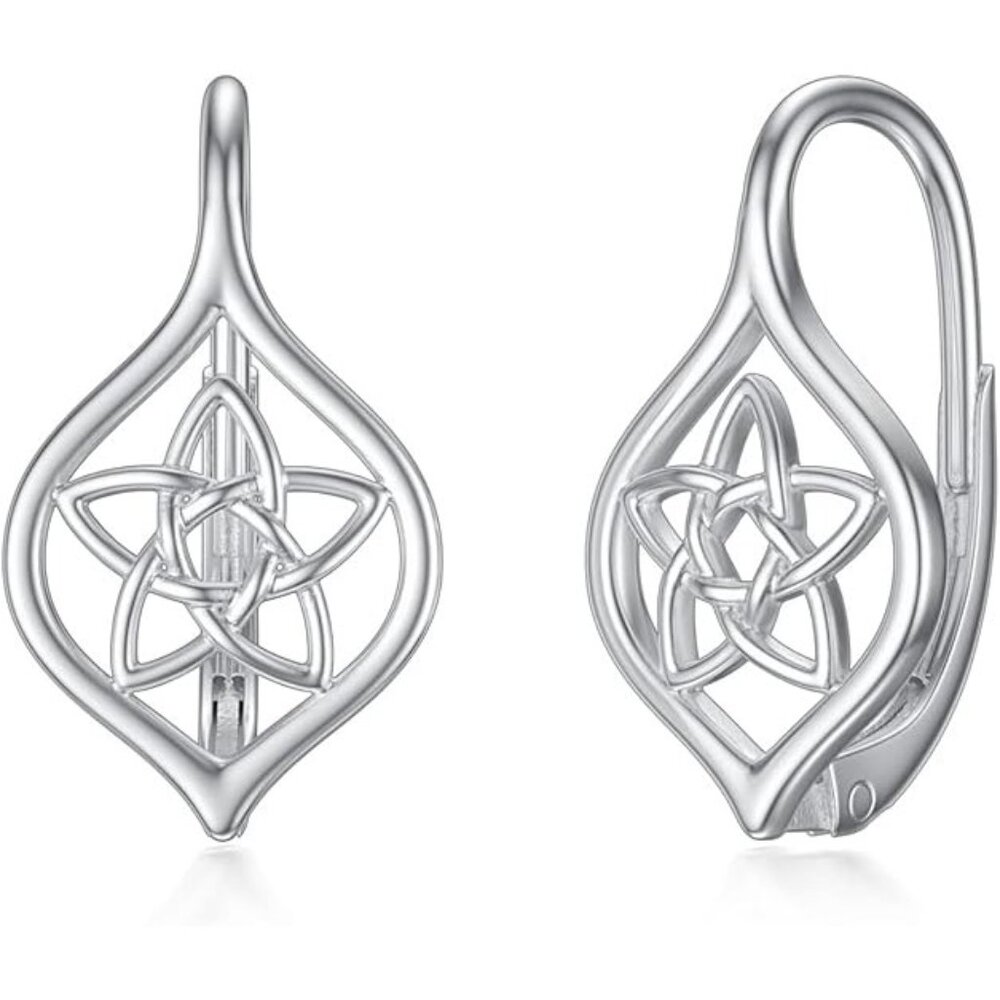 Sterling Silver Hypoallergenic Lotus Dangle Earrings